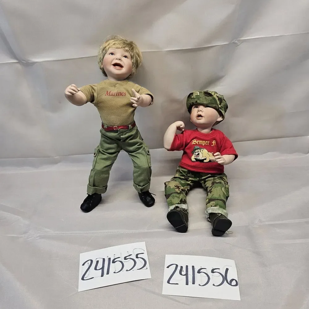 ASHTON‎ DRAKE MARINE MILITARY DOLL TITUS TOMESCU SEMPER FI USMC Set Of Two